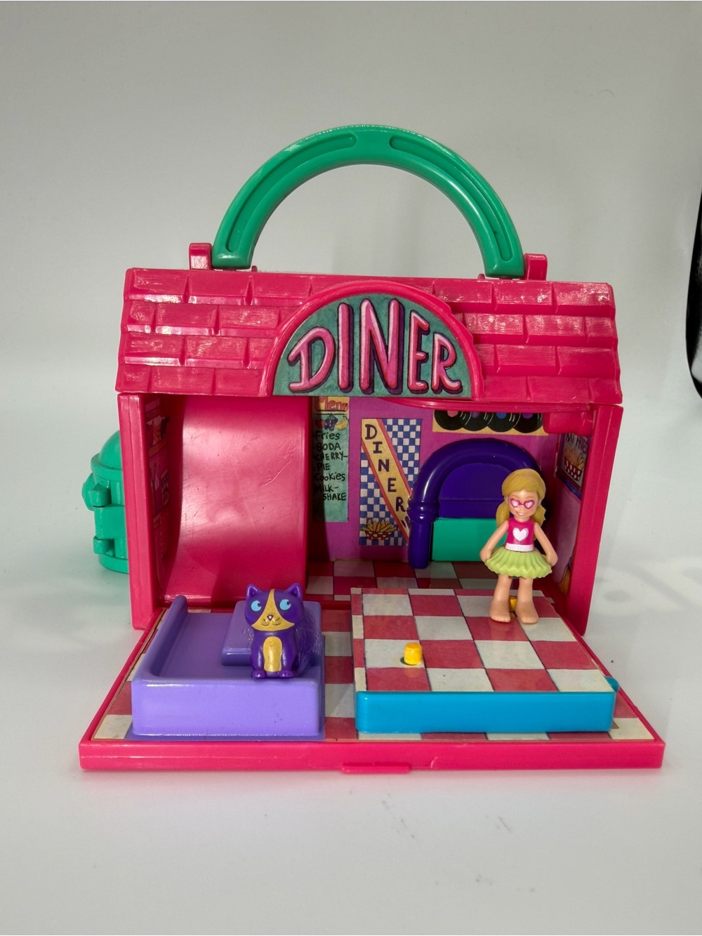 Pink & Green Diner Playset with Doll and Pet